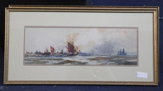 § Frank Henry Mason (1876-1965) Shipping off the coast 6.75 x 21.75in.